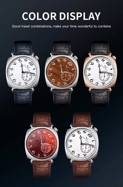 New 2026 Specht & Söhne 1921 Men's Automatic Mechanical Wristwatch Rose Gold Sapphire Crystal Genuine Leather Relogio Masculino