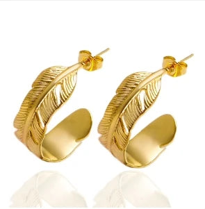 Hoop Earrings for Women Trendy Golden Stainless Steel Earring Jewelry New