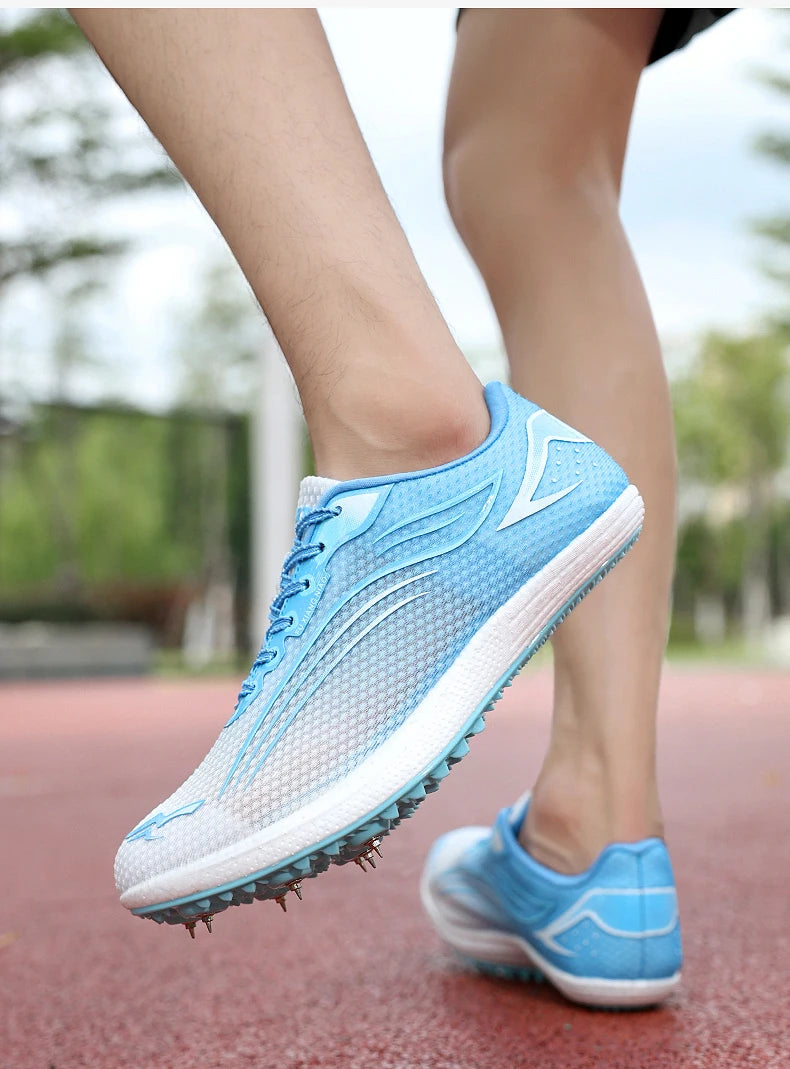 High Quality Men Women Track and Field Shoes Youth Anti-Slip Sneakers Outdoor Professional Jumping Running Shoes Student Trainers