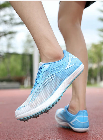 High Quality Men Women Track and Field Shoes Youth Anti-Slip Sneakers Outdoor Professional Jumping Running Shoes Student Trainers
