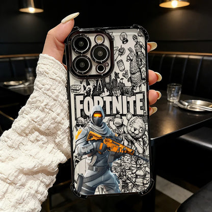 Cover placcata Popular Game FortniteS per Samsung S26 S25 S24 S23 S22 S21 S20 FE Note20 Edge Plus Ultra 4G 5G anti-caduta