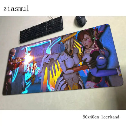 Overwatch-Mauspad 90x40cm, ästhetisches Gaming-Mauspad, wunderschönes personalisiertes Mauspad, Tastatur- und PC-Unterlage
