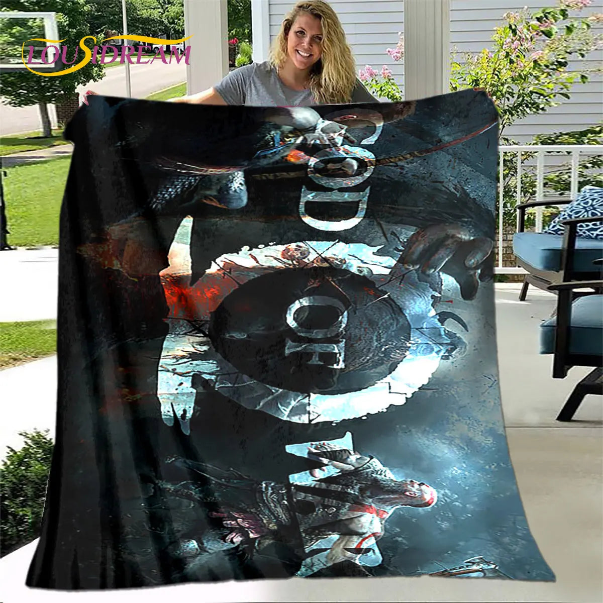 God of War Game Gamers Soft Plush Blanket,Flannel Blanket Throw Blanket for Living Room Bedroom Bed Sofa Picnic Cover Bettdecke