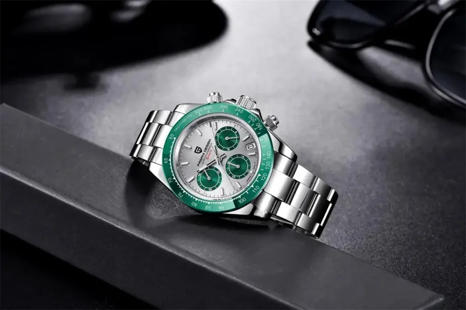New PAGANI DESIGN PD1644 Luxury Men's Quartz Watch Automatic Date Wristwatches Sport 100m Waterproof Chronograph Men Gift