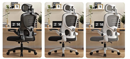 Chaise de jeu ergonomique avec support lombaire, appui-tête réglable en hauteur, rotation à 360° °   Chaise de bureau pivotante avec dossier en maille pour les joueurs