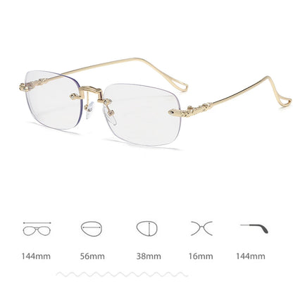 KLASSNUM Men Rimless Anti-Blue Light Glasses Photochromic Glasses Women Alloy Frame Ultra Light Computer Goggles Sunglasses 2025