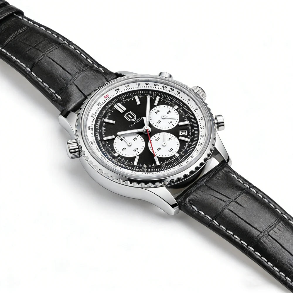 QINGXIYA Luxury Man Watch Quartz Waterproof Luminous Date Chronograph Leather Men Wristwatch Military Sports Men's Watches Reloj