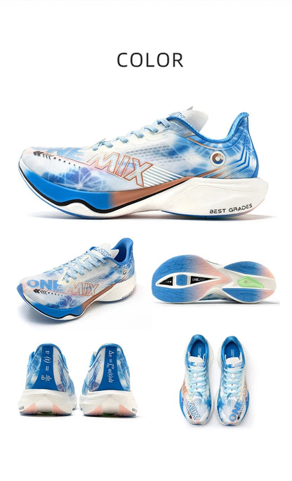 ONEMIX Sapatilhas de Corrida de Maratona em Nylon Carbon Board, Alívio de Impacto, Suporte Estável Profissional, Ressalto Ultraligeiro
