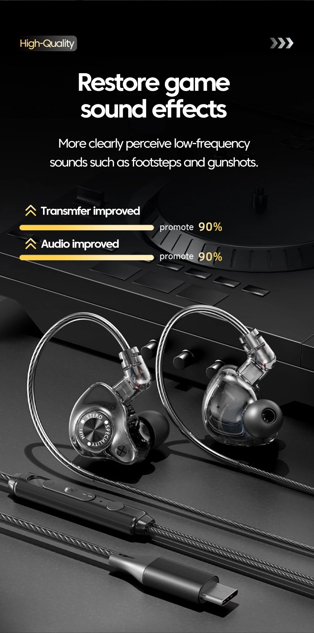 Original 15D Super Bass In-Ear Headphone With Mic 3.5mm AUX/Type-C Digital Chip Headset For iPhone 17 Huawei Xiaomi Android