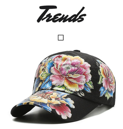 Summer Quick Dry Baseball Cap Men's and Women's Flower Sun Hats Printed Chinese Style Floral Sun Hats Outdoor Hats