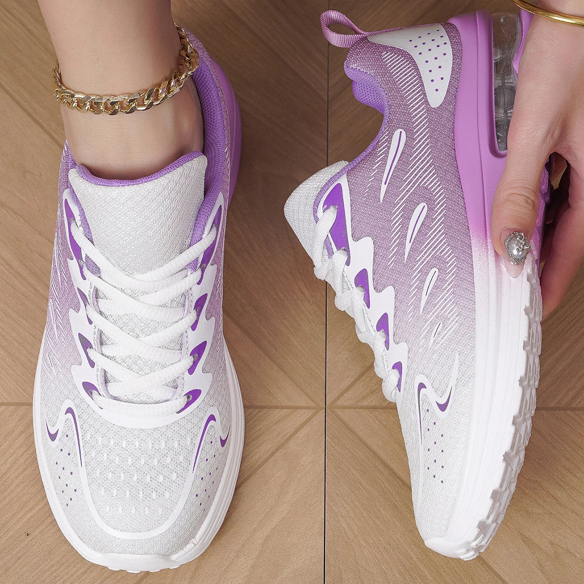 Sneaker Women Walking Shoes Women's Fashion Air Cushion Mesh Breathable Tennis Sport Shoes