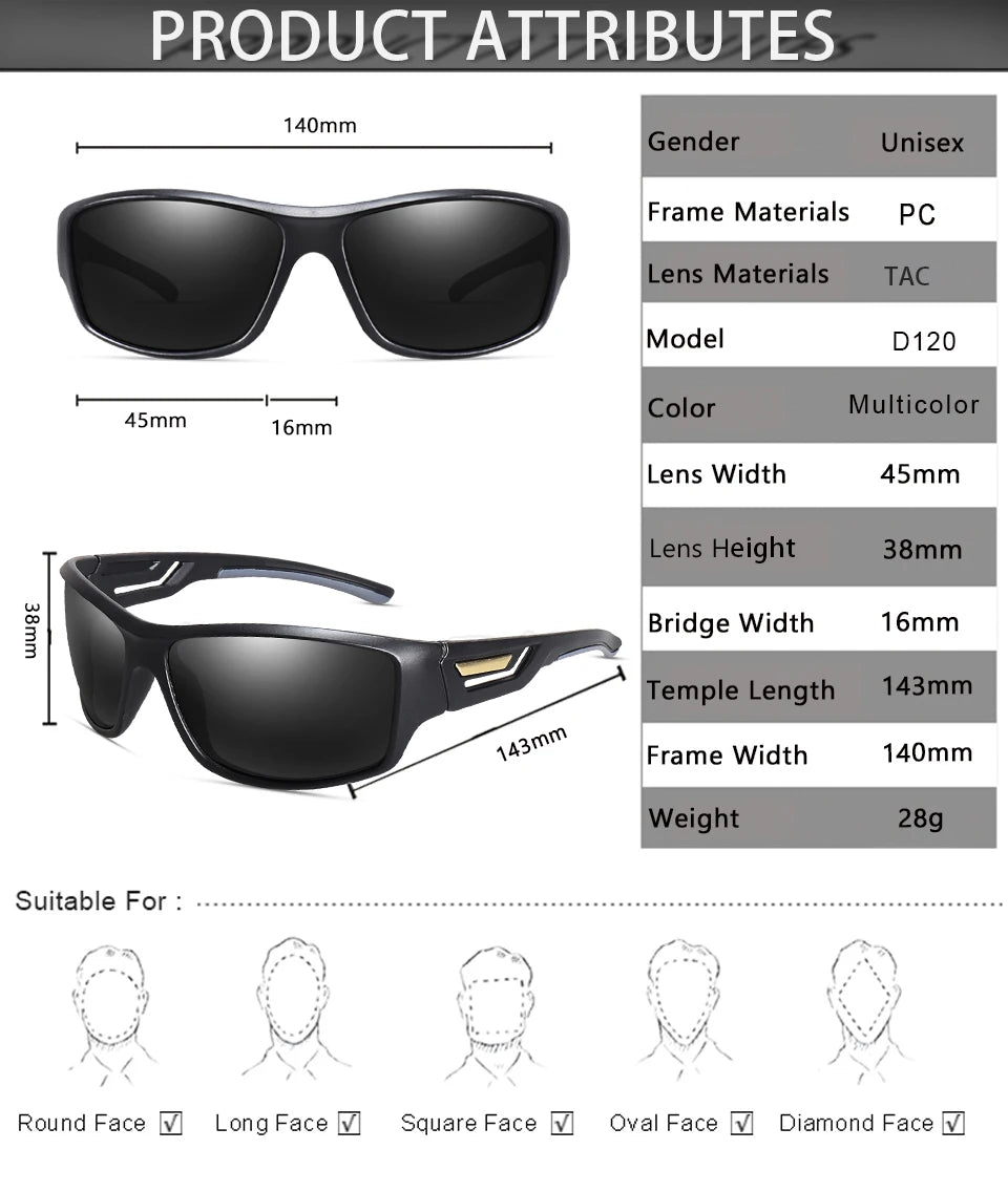 LOISRUBY Camouflage Polarized Cycling Driving Sunglasses Outdoor Tacakle Protection Sports Fishing Running Goggles