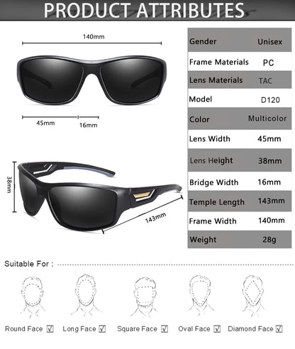 LOISRUBY Camouflage Polarized Cycling Driving Sunglasses Outdoor Tacakle Protection Sports Fishing Running Goggles