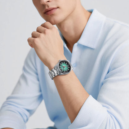 BERNY Herrenuhr – Quarzuhr, Saphirglas, leuchtende Zeiger, wasserdicht bis 10 ATM, komplett aus Edelstahl – Eleganter und lässiger Stil, ideal für den Alltag oder berufliche Anlässe