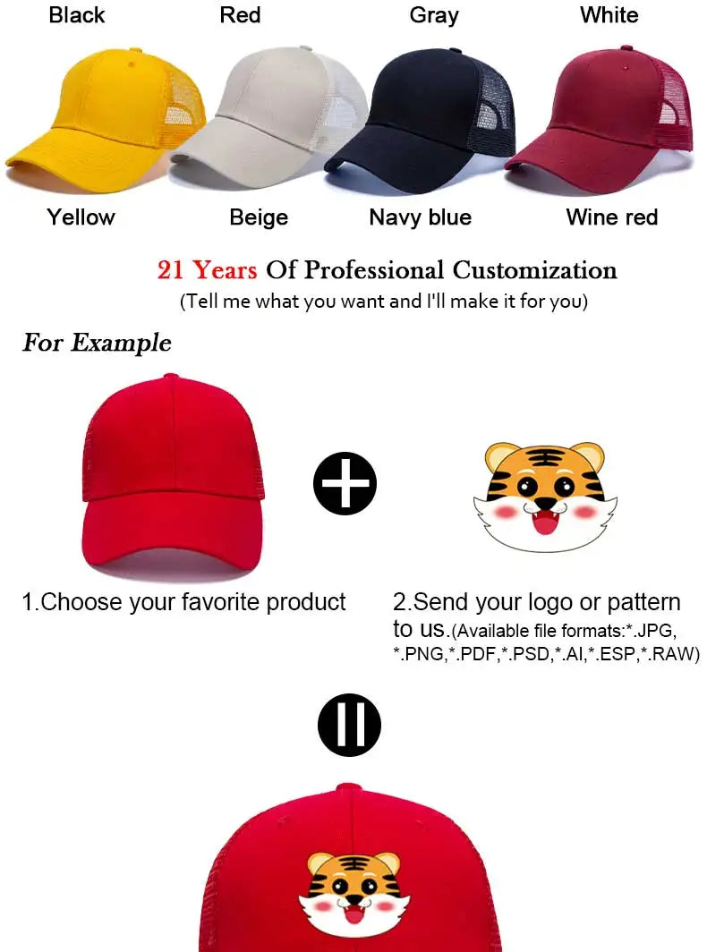 Wholesale Hat Baseball Caps Men's Casual Caps Women's Mesh Hats Unisex Hats Custom Logo Hat Embroidered Hats