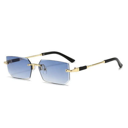 Trendy Rimless Sunglasses for Men Women Fashion Frameless Rectangle Sun Glasses Retro UV400 Shades Summer Goggles Eyewear