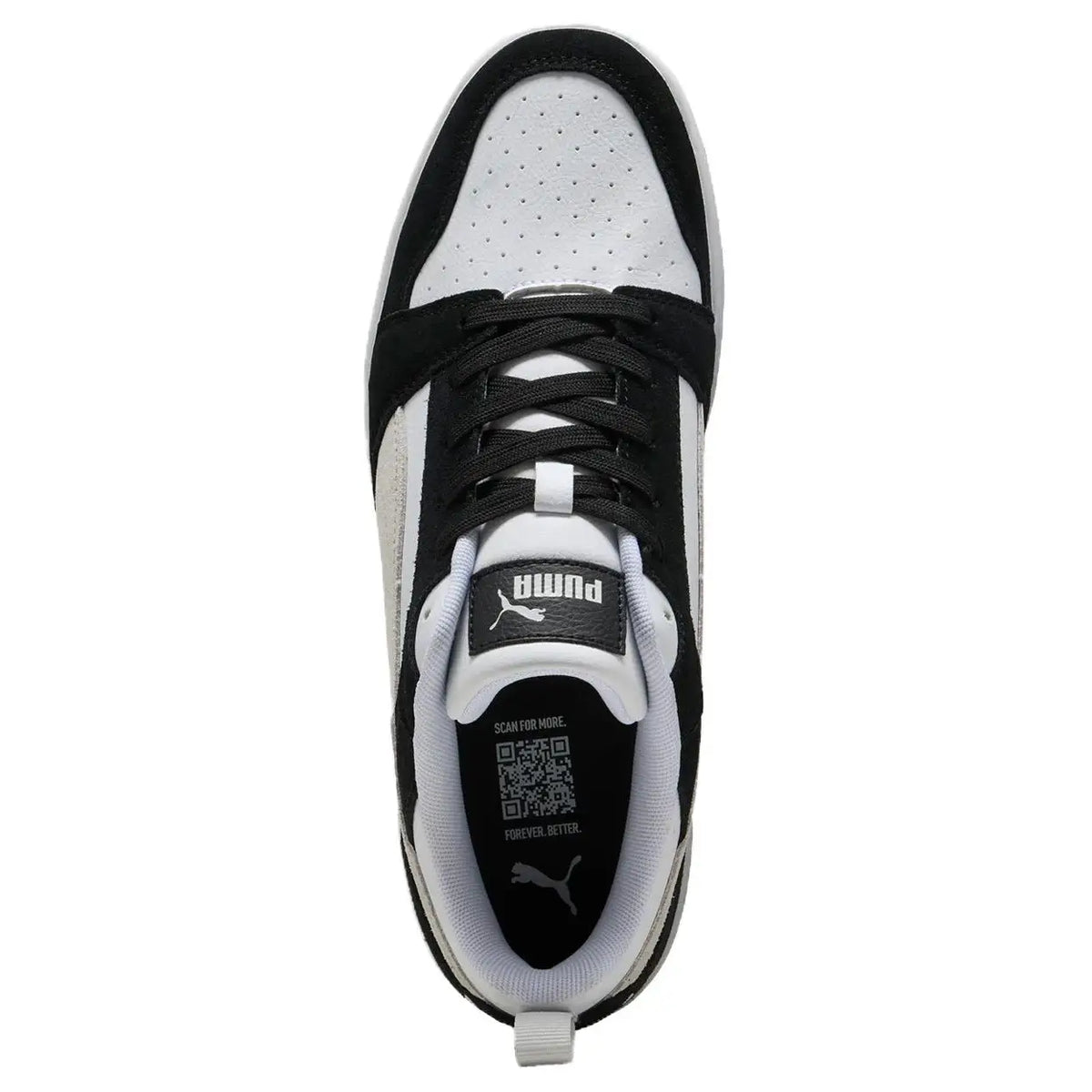 Baskets Puma Rebound V6 Low SD, noir et blanc, 402262-01