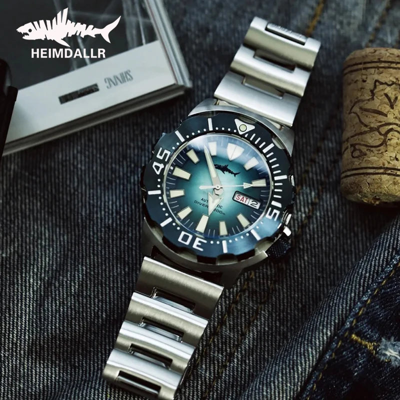 Heimdallr Sharkey Monster V2 Herren-Taucheruhr, 316L-Edelstahl, Japan NH36A-Uhrwerk, 200M wasserdicht, mechanische Herrenuhr