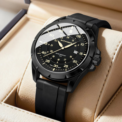 SAPPHERO Herrenuhr – Luxuriöse Quarzuhr, wasserdicht bis 50 m, ausgestattet mit einem importierten Uhrwerk und einem Edelstahlgehäuse – Eine ideale Geschenkidee für Herren.