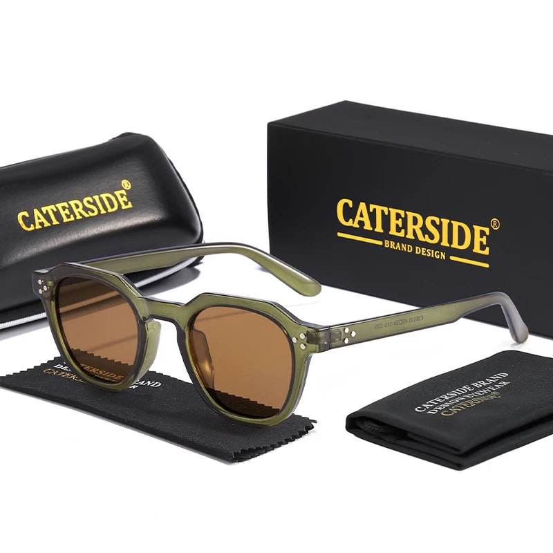 Caterside New Retro Polarized Men Sunglasses Square TR90 Frame Women Sun Glasses Outdoor Driving Fishing High Quality UV400 Gift