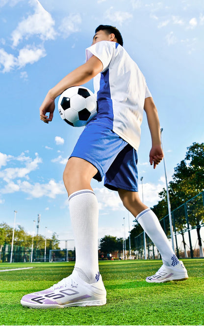Sapatilhas de Homem Novas com Pitons para Relva, Ténis de Futebol de Alta Qualidade, Chuteiras de Futsal Antiderrapantes para Interior, Modelo Cano Alto para Exterior Mais Vendido