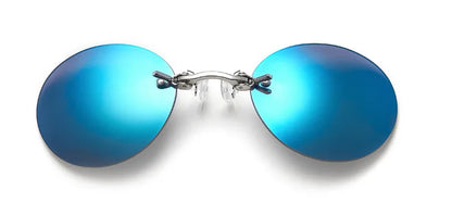 New Round Rimless Sunglasses Men Matrix Morpheus Men's Classic Clamp Nose Glasses  Mini Frameless Brand Design Glasses UV400