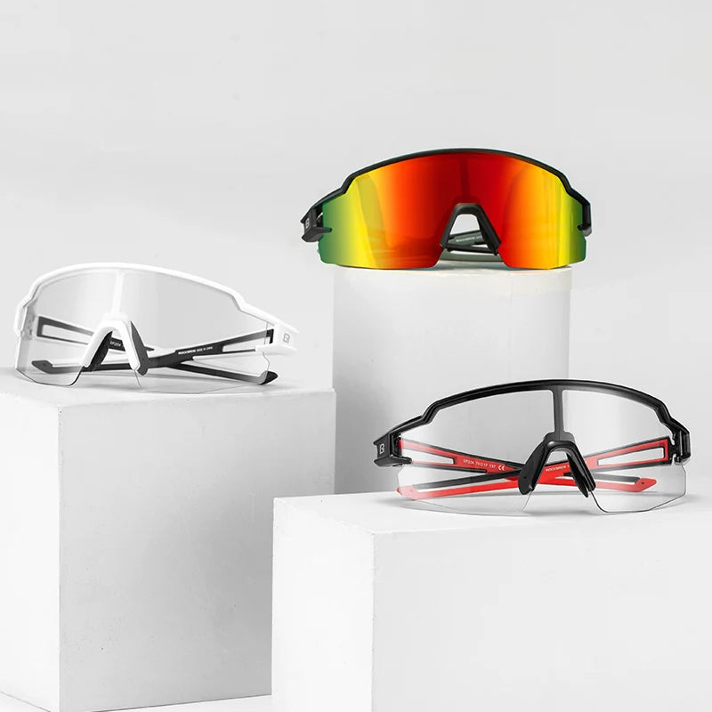 ROCKBROS Cycling Glasses Photochromic Glasses Bicycle Glasses Eyewear Goggles Windproof Bicycle Outdoor Sports Sunglasses