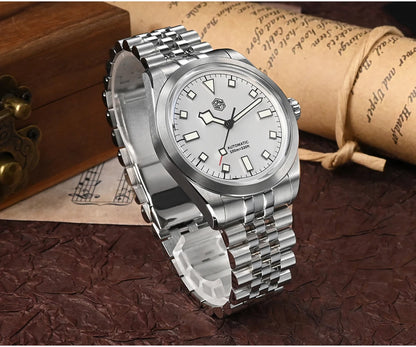 San Martin 38mm Men's Sport Watch Fashion Luxury Explore Climbing Automatic Mechanical Sapphire Waterproof 5 Links Bracelet BGW-9