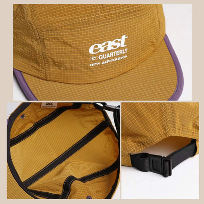 Quick Dry 5 Panel Cap Men Women Lightweight Breathable Camper Hat Outdoor Hiking Running Baseball Caps Contrast Color Flat Brim