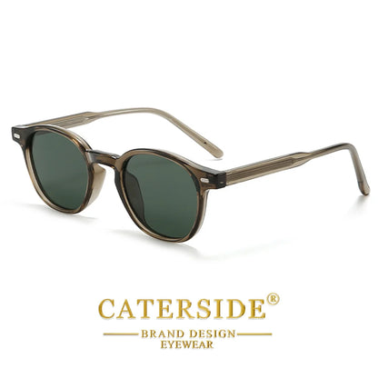 Caterside Polarized Round Sunglasses Men TR Frame Core Insert Leg Sun Glasses Women Set Retro Driving Fishing Punk Eyewear UV400