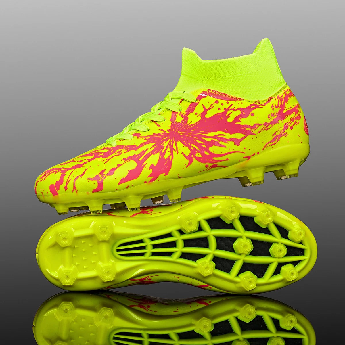 Chaussures de football pour hommes AG FG, chaussures de football pour terrain ferme, respirantes, en PU, anti-abrasion, pour les matchs et l'entraînement quotidien des adultes