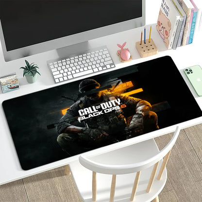 COD Call Of Duty Black Ops 6 Ghost For PC Large MousePads Desk Gaming Mouse Pad Stitched Edges Non-Slip Rubber Base Extended