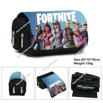 Fortnite Federmäppchen für Kinder – multifunktionale Schreibwarenbox, große Kapazität, doppellagige Schreibwarentasche