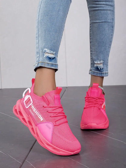 Zapatillas deportivas casual moradas de moda en oferta para mujer y hombre, calzado running con suela tipo blade, talla grande 48, ligeras y transpirables, zapatillas deportivas de malla para hombre