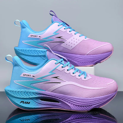 Scarpe sportive da running Marathon da uomo, con piastra in carbonio, cuscino d’aria, traspiranti e leggere, sneakers atletiche da donna comode e antiscivolo