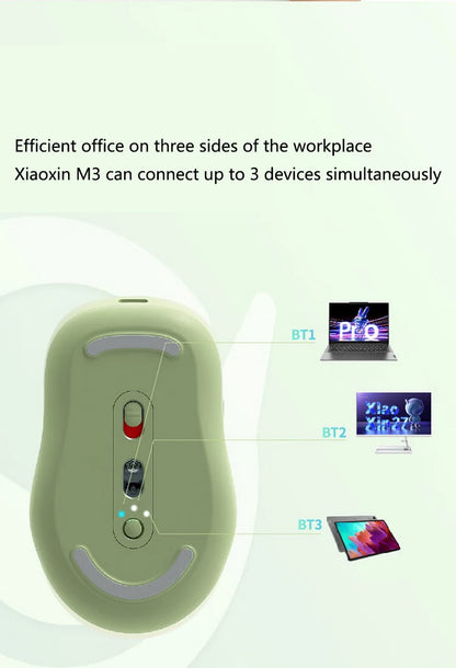 Mouse Lenovo Xiaoxin Bluetooth Wireless M3 grigio Twilight, silenzioso, tre Bluetooth, mouse da ufficio