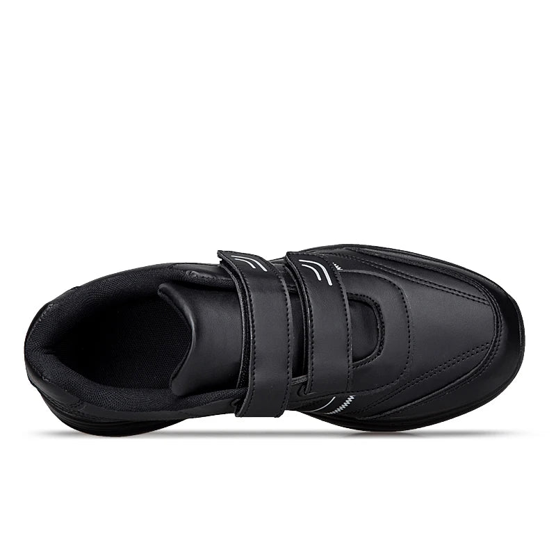 Férfi állítható tépőzáras bőr cipő, alkalmi sportcipő, fehér cipő, Masculino Zapatillas Deportivas Tenis