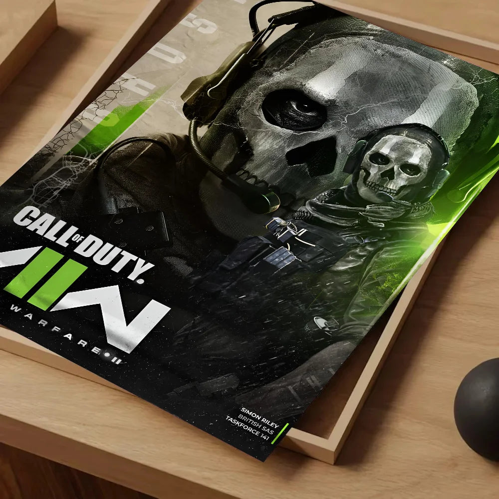 COD Call Of Duty G-Ghosts Poster Self-adhesive Art Waterproof Paper Sticker Coffee House Bar Room Wall Decor