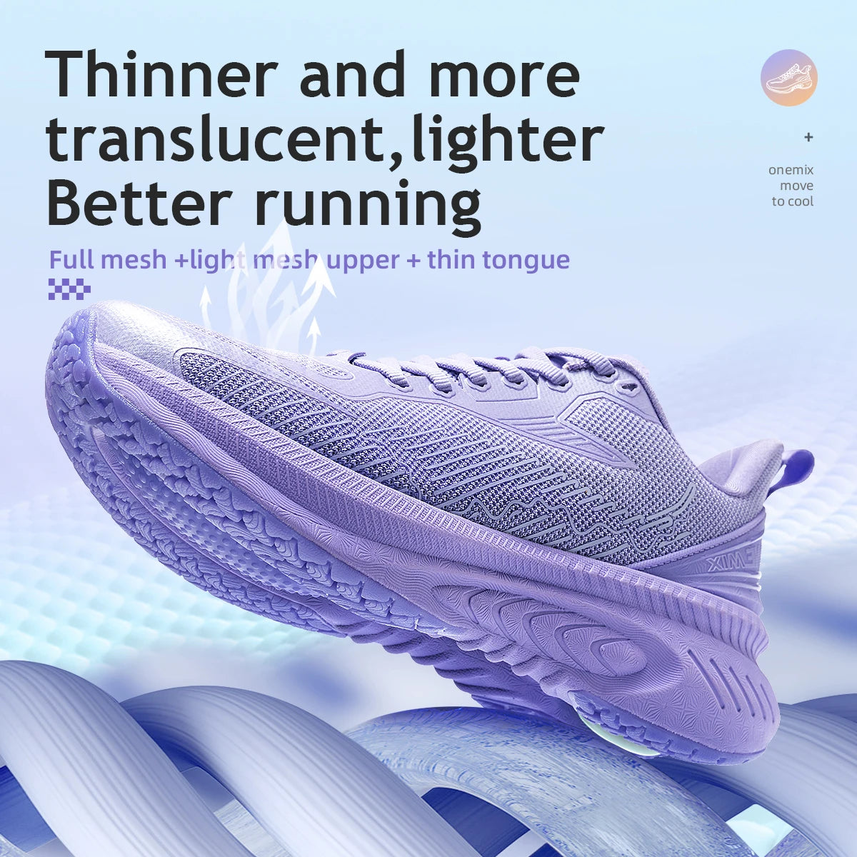 Onemix New Original Men’s Running Sports Shoes Shock Absorption Soft Lightweight Breathable Mesh Non-Slip Cushioning Sneakers
