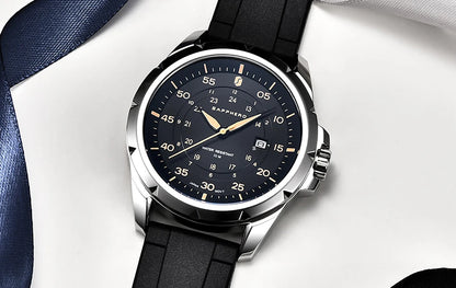 SAPPHERO Herrenuhr – Luxuriöse Quarzuhr, wasserdicht bis 50 m, ausgestattet mit einem importierten Uhrwerk und einem Edelstahlgehäuse – Eine ideale Geschenkidee für Herren.
