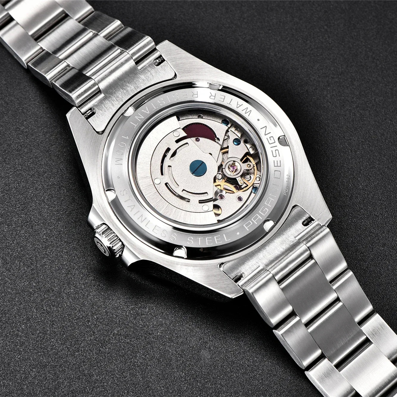 PAGANI DESIGN GMT Watch Automatic Mechanical Watch Stainless Steel Luxury Sapphire 100m Waterproof Clock Reloj Hombre PD1682