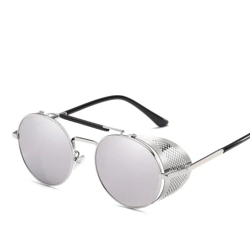 MUSELIFE Retro Round Metal Sunglasses Steampunk Men Women Brand Designer Glasses Oculos De Sol Shades UV Protection