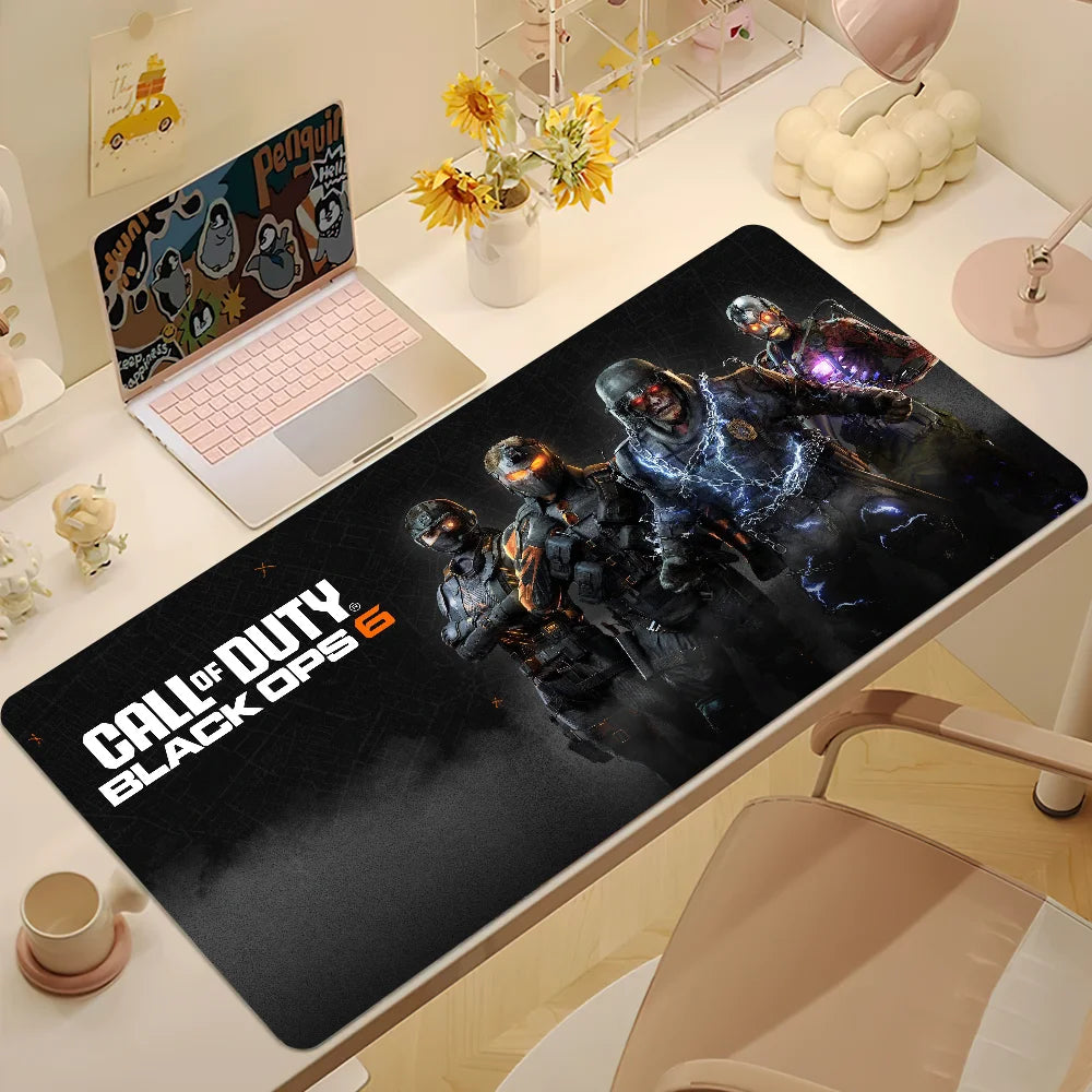COD Call Of Duty Black Ops 6 Ghost For PC Large MousePads Desk Gaming Mouse Pad Stitched Edges Non-Slip Rubber Base Extended