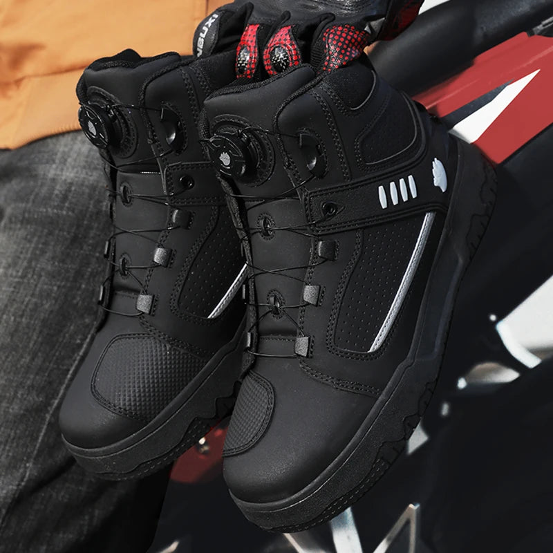 Bottes de moto imperméables pour hommes, chaussures de cyclisme pour Motocross, course de moto tout-terrain, Anti-chute, équipement respirant doux