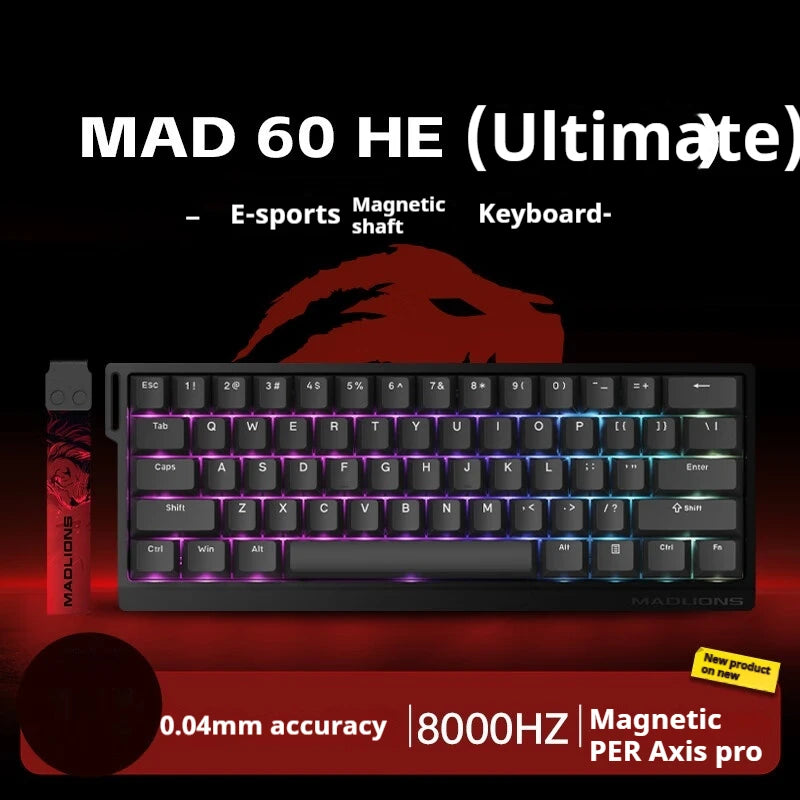 Madcatz Mad60 Mad68 HE 8k mechanische Tastatur mit magnetischen Schaltern, kabelgebunden, 60%/68%, Gaming-Tastaturen, Rapid Trigger, Custom-Tastaturen