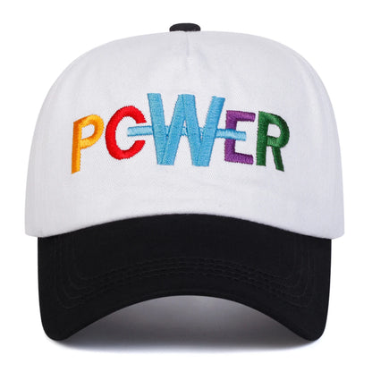 Unisex PCWER Letter Embroidery Baseball Caps Outdoor Adjustable Spring and Autumn Casual Sunscreen Hat