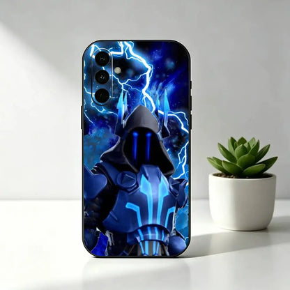 Custodia per telefono R-Royales F-Fortnites Gaming in silicone morbido nero per Samsung Galaxy A73, A72, A71, A70, A53, A52, A51
