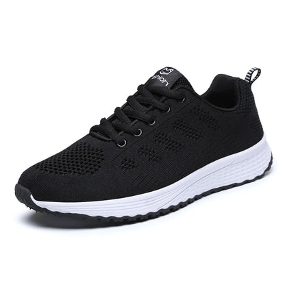 Ténis de moda para mulher, leves, para corrida, para desportos ao ar livre, em malha respirável, confortáveis, com almofada de ar e com atacadores