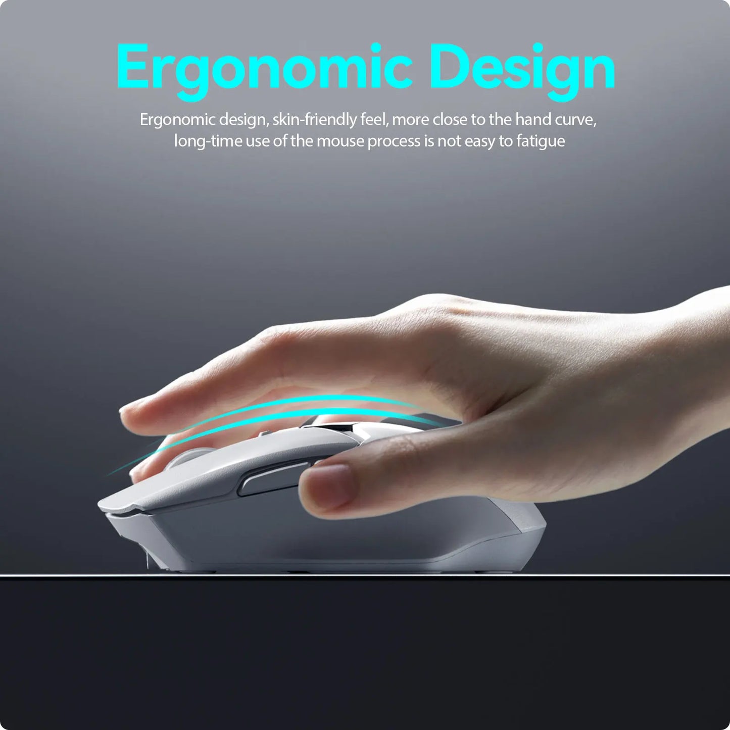 Mouse Bluetooth wireless con display digitale della batteria, mouse ergonomico silenzioso per PC, laptop e gaming, 2.4G/Bluetooth 5.0