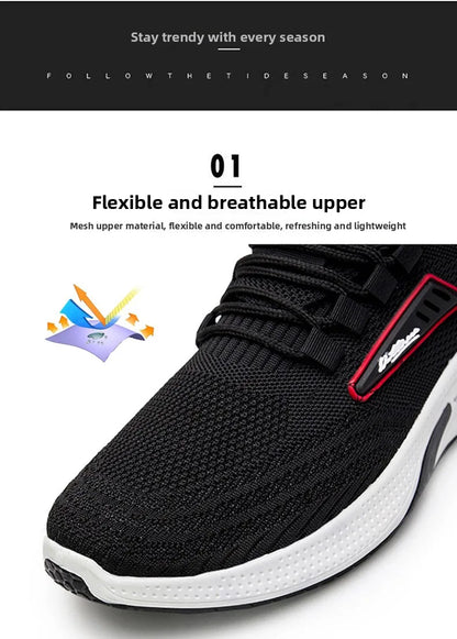 Hot Sale Of The Season New Men's Running Shoes Breathable Lightweight Knitted Lace-Up Sports Sneakers Fashionable Korean Styl...